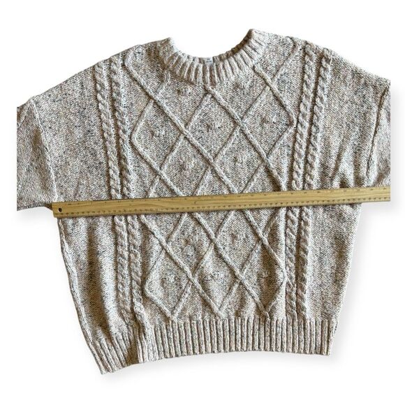 Time And Tru Sweater Size XL 16/18 Cable Knit Beige Soft Long Sleeve Pullover - Picture 2 of 6